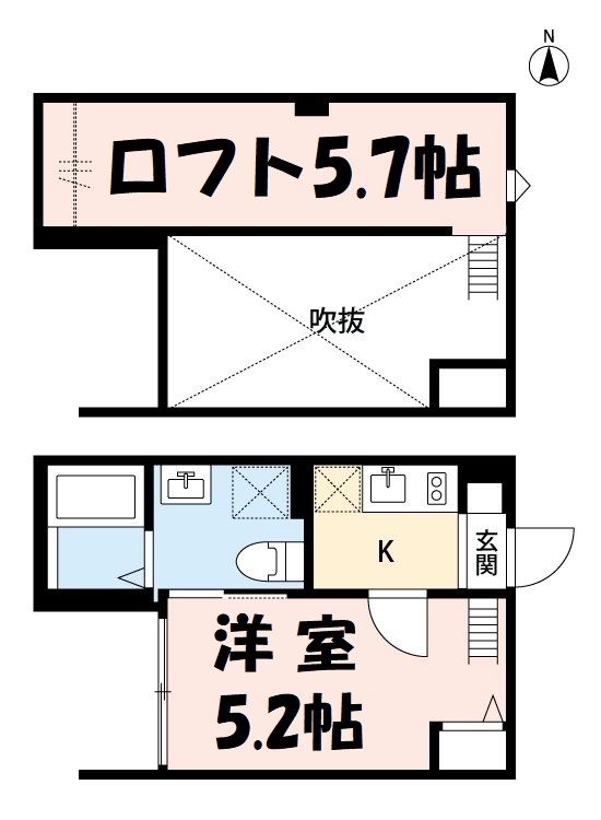 さいたま市大宮区天沼町のアパートの間取り