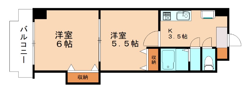 北九州市小倉北区中津口のマンションの間取り