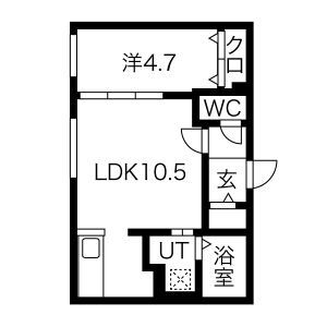 札幌市豊平区月寒西一条のマンションの間取り