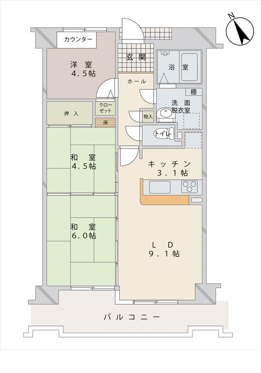 クリーンピア倉敷児島の間取り