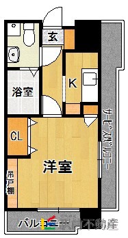 福岡市中央区春吉のマンションの間取り