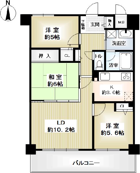 ベルシャトゥ紫竹の間取り