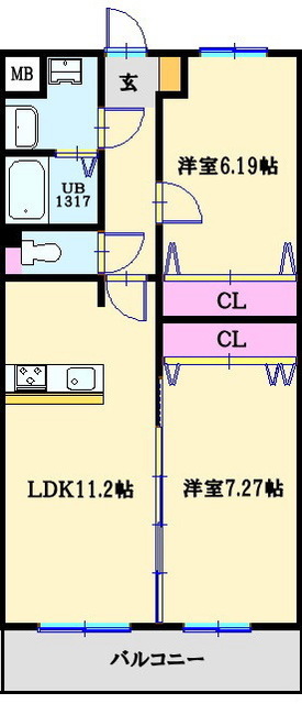 【メゾン　ド　シュシュの間取り】