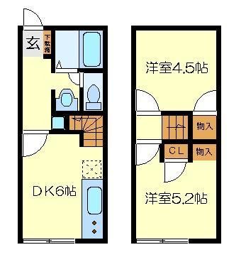 川越市大字天沼新田のアパートの間取り