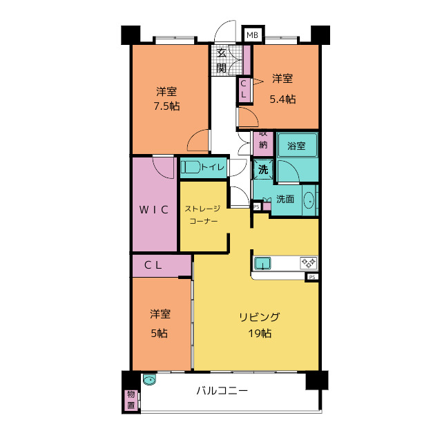 バンベール刈谷二番館の間取り