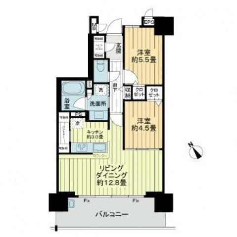 広島市南区大州のマンションの間取り