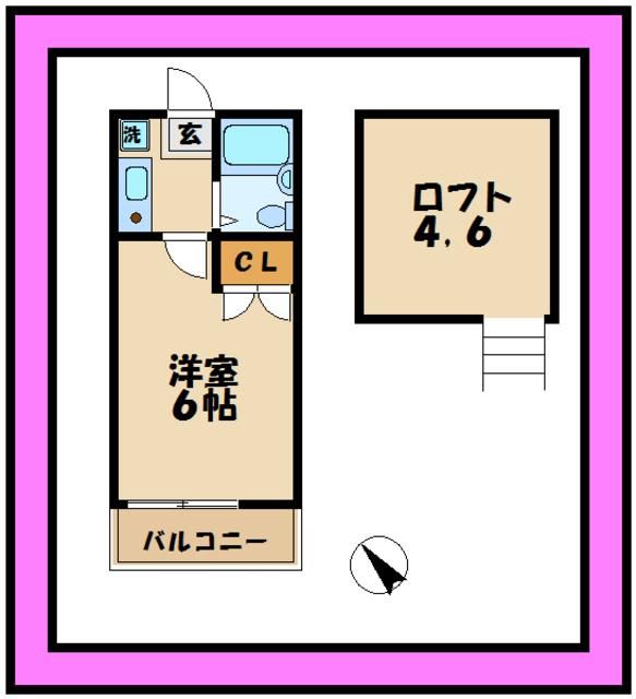 川崎市多摩区枡形のアパートの間取り