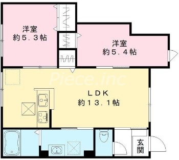 大阪市都島区毛馬町のマンションの間取り