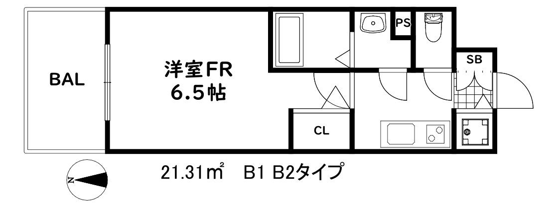 エスリード神戸兵庫駅ミッドポートの間取り