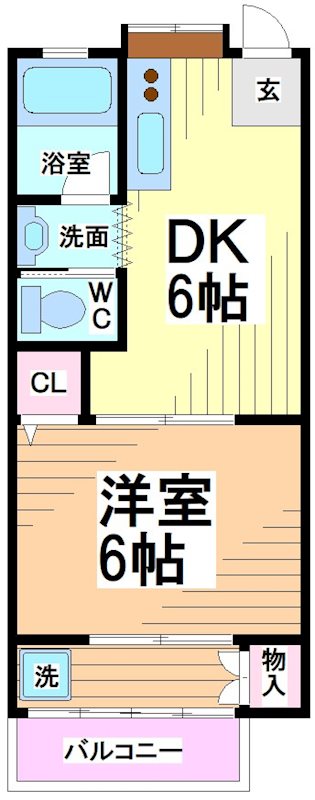 川崎市多摩区菅馬場のアパートの間取り