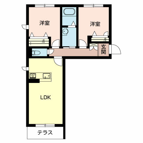 加西市北条町東南のマンションの間取り