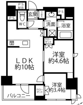 都営浅草線 東銀座駅 徒歩7分 10階建 築3年の間取り写真