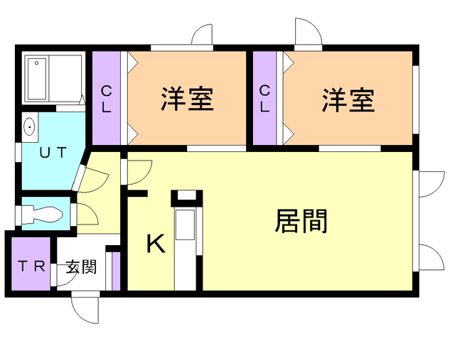 苫小牧市木場町のアパートの間取り