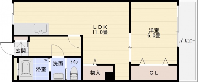 マンション完洋荘の間取り