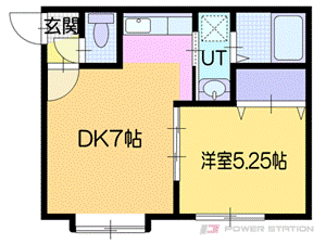 小樽市錦町のアパートの間取り