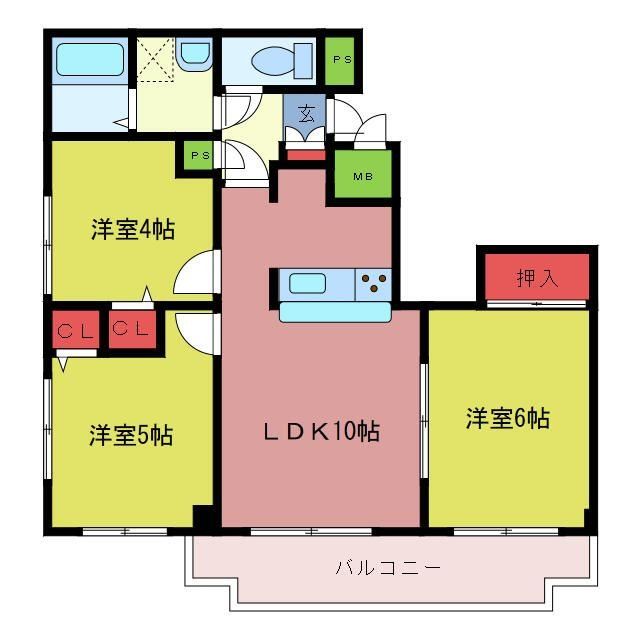 坂戸市日の出町のアパートの間取り