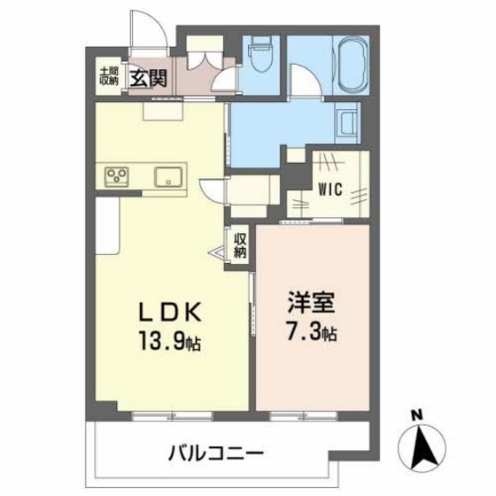 岡山市北区天瀬南町のマンションの間取り