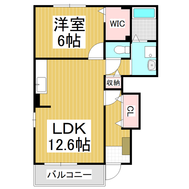 松本市大字里山辺のアパートの間取り