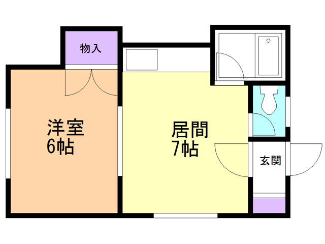 函館市新川町のアパートの間取り