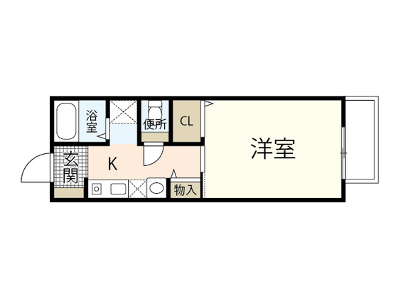 広島市安芸区中野のアパートの間取り