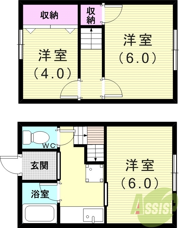 神戸市須磨区禅昌寺町のマンションの間取り