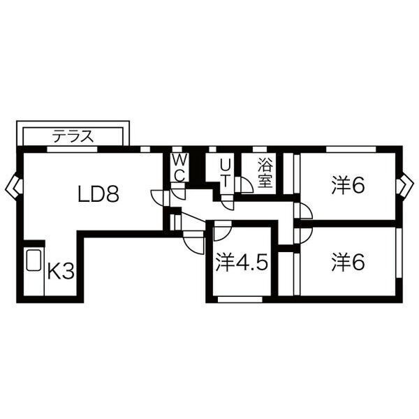 札幌市厚別区青葉町のアパートの間取り