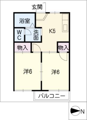 プチタウン下塩田Ａ棟の間取り