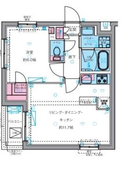 新宿区大京町のマンションの間取り