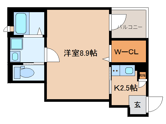 大和郡山市西岡町のアパートの間取り