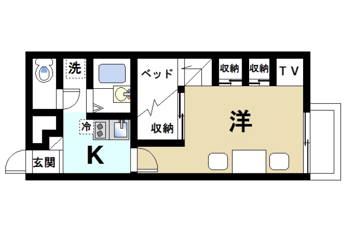 天理市二階堂上ノ庄町のアパートの間取り