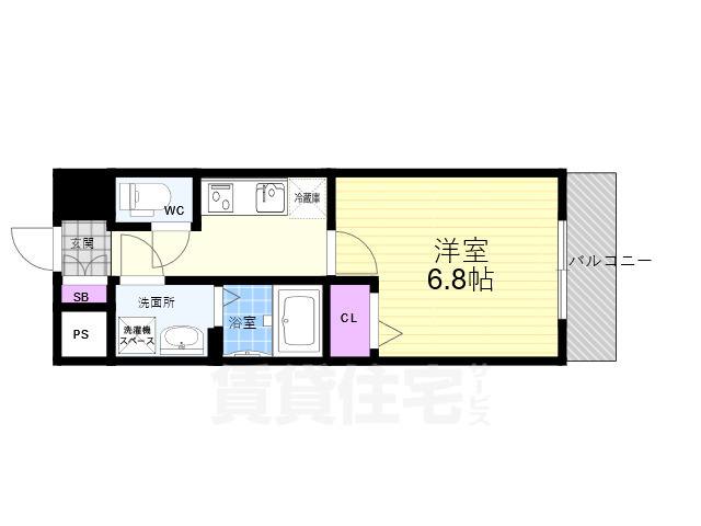 京都市中京区壬生賀陽御所町のマンションの間取り