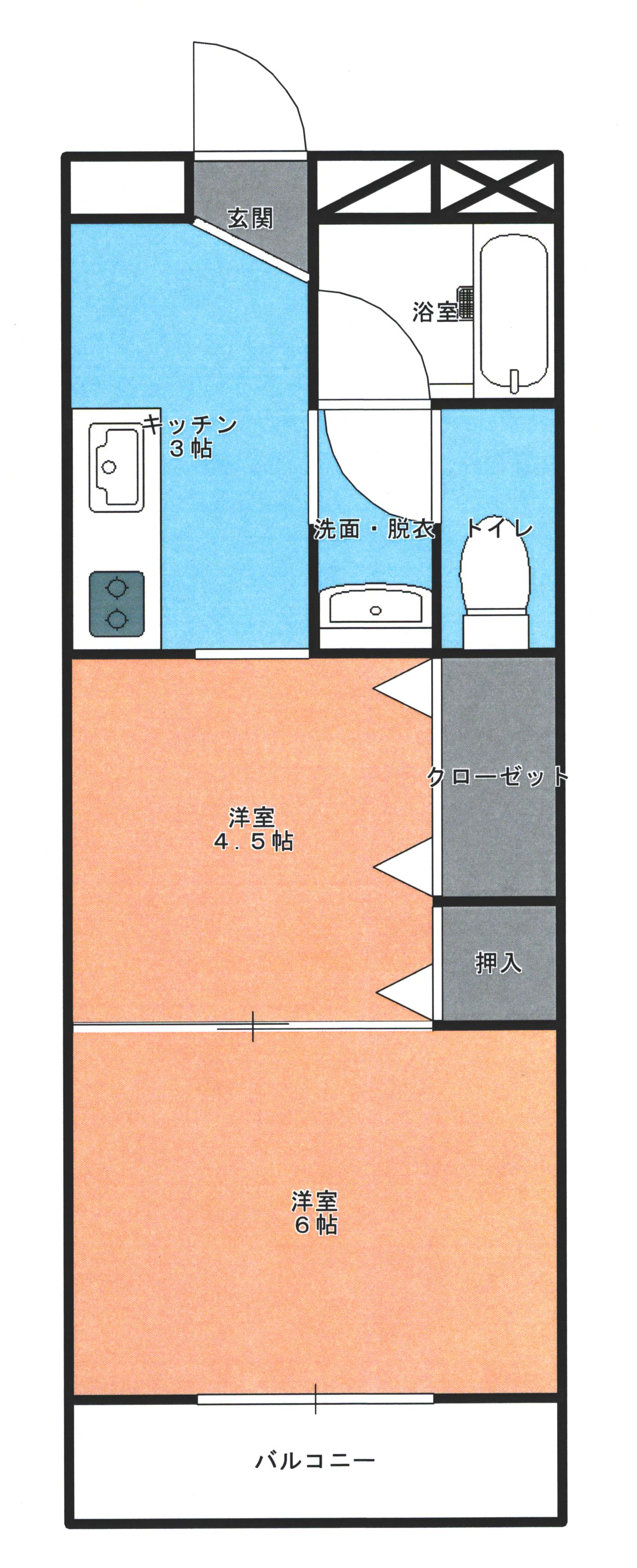 前橋市関根町のマンションの間取り