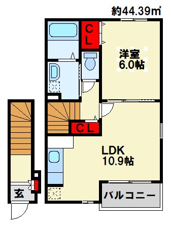 エレガントサキタ B棟の間取り