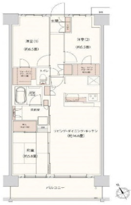 クレストフォルム柏サウスウイングの間取り