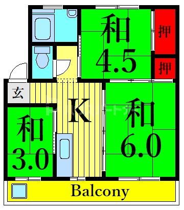 さいたま市見沼区大和田町のマンションの間取り