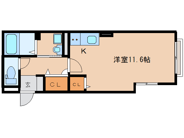 橿原市内膳町のアパートの間取り