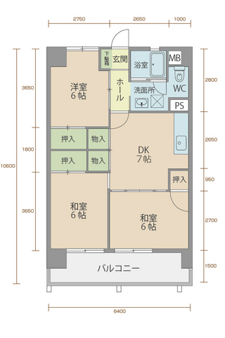 コーポラス５番館の間取り