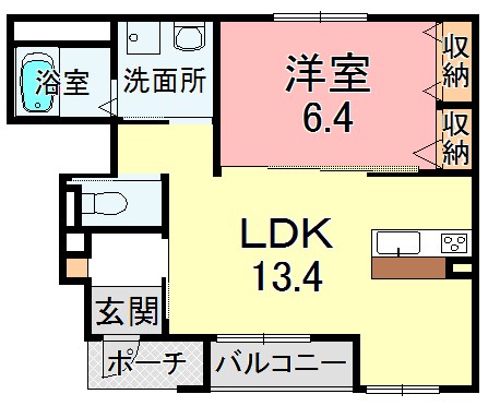 【守山市下之郷のアパートの間取り】