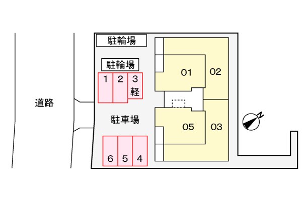 【ルピナスHoshidaの駐車場】