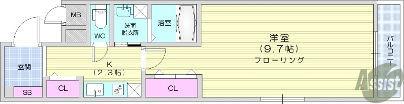 多賀城市笠神のアパートの間取り