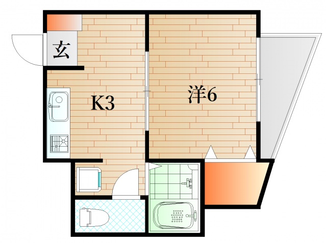 下関市新地町のアパートの間取り