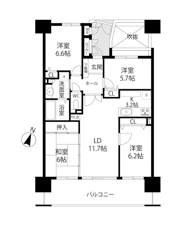 北九州市八幡東区昭和のマンションの間取り