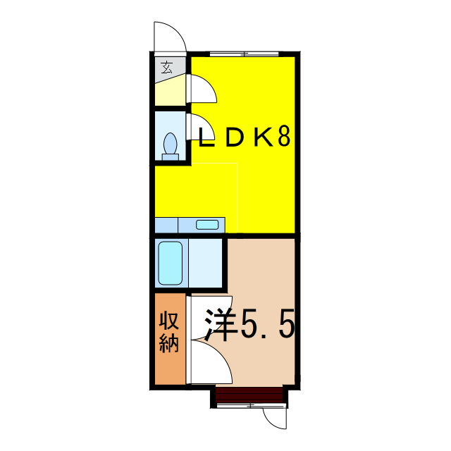 第5リバーハイツ藤の間取り