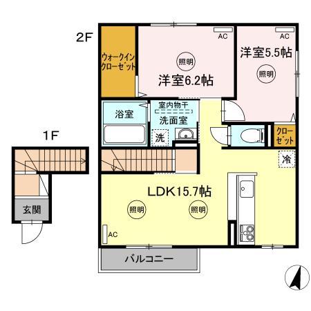 高松市牟礼町牟礼のアパートの間取り