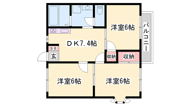 ブルースカイ今宿の間取り