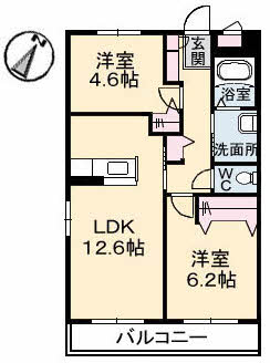 【広島市安佐南区相田のアパートの間取り】