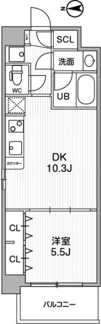 西宮市大屋町のマンションの間取り