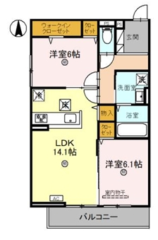 （仮称）草津市東矢倉４丁目D-ROOM　A棟の間取り