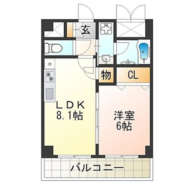 大阪市西成区玉出中のマンションの間取り