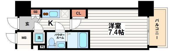 アドバンス心斎橋ラシュレIIの間取り